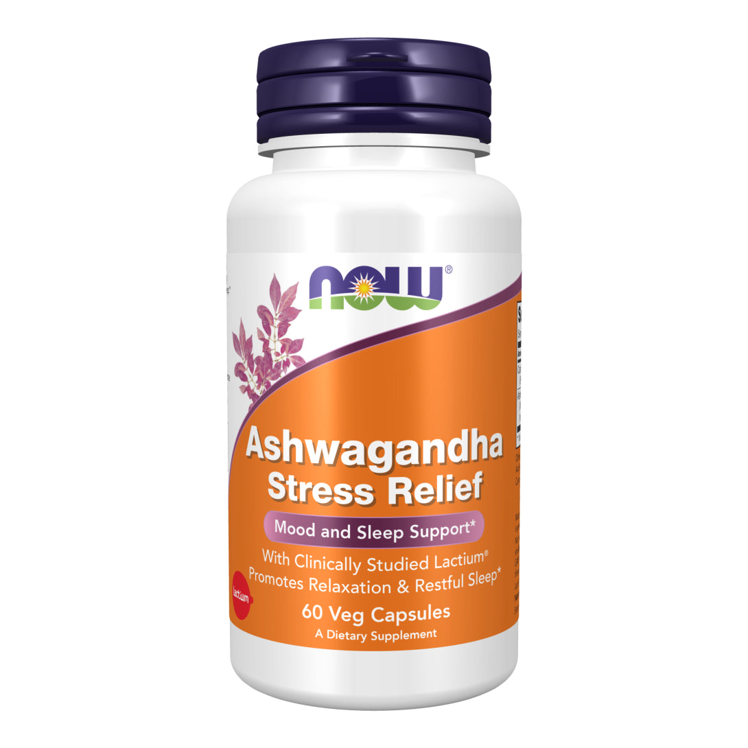 Ashwagandha Stress Relief - 60 Veg Capsules | NOW – NUTRI-BODIES