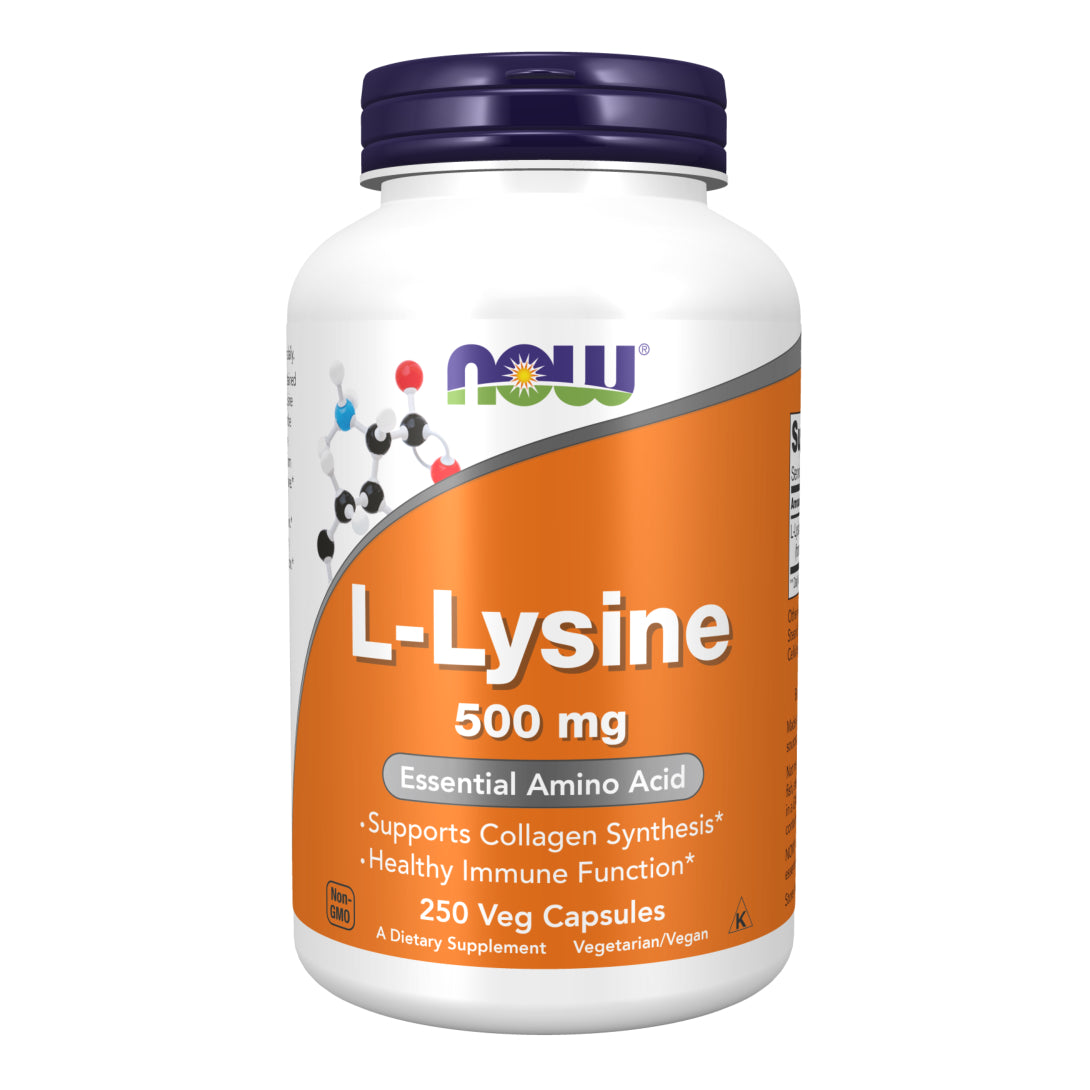 LLysine, 500 mg 250 Veg Capsules NOW NUTRIBODIES